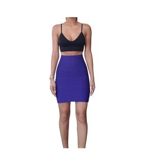 BCBGMaxAzria Purple Bandage  Mini Skirt M GUC